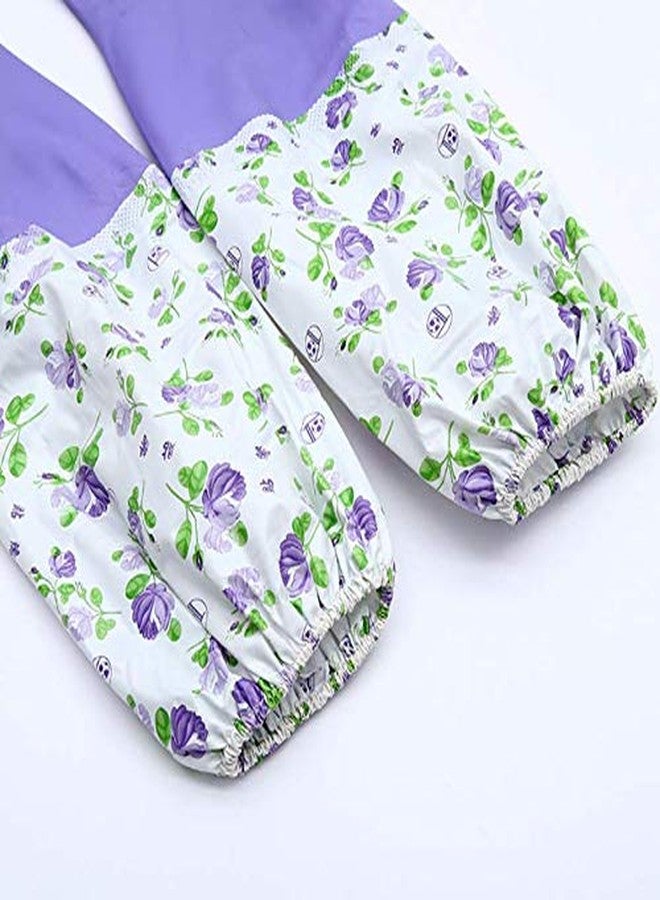KitchenFest Household Dishwashing Laundry Reusable with Inner Fleeced Lined PVC Housework Elbow Length Gloves for Winters for Home Office and Hotel 2 Pair Pack of 2 - Image 5